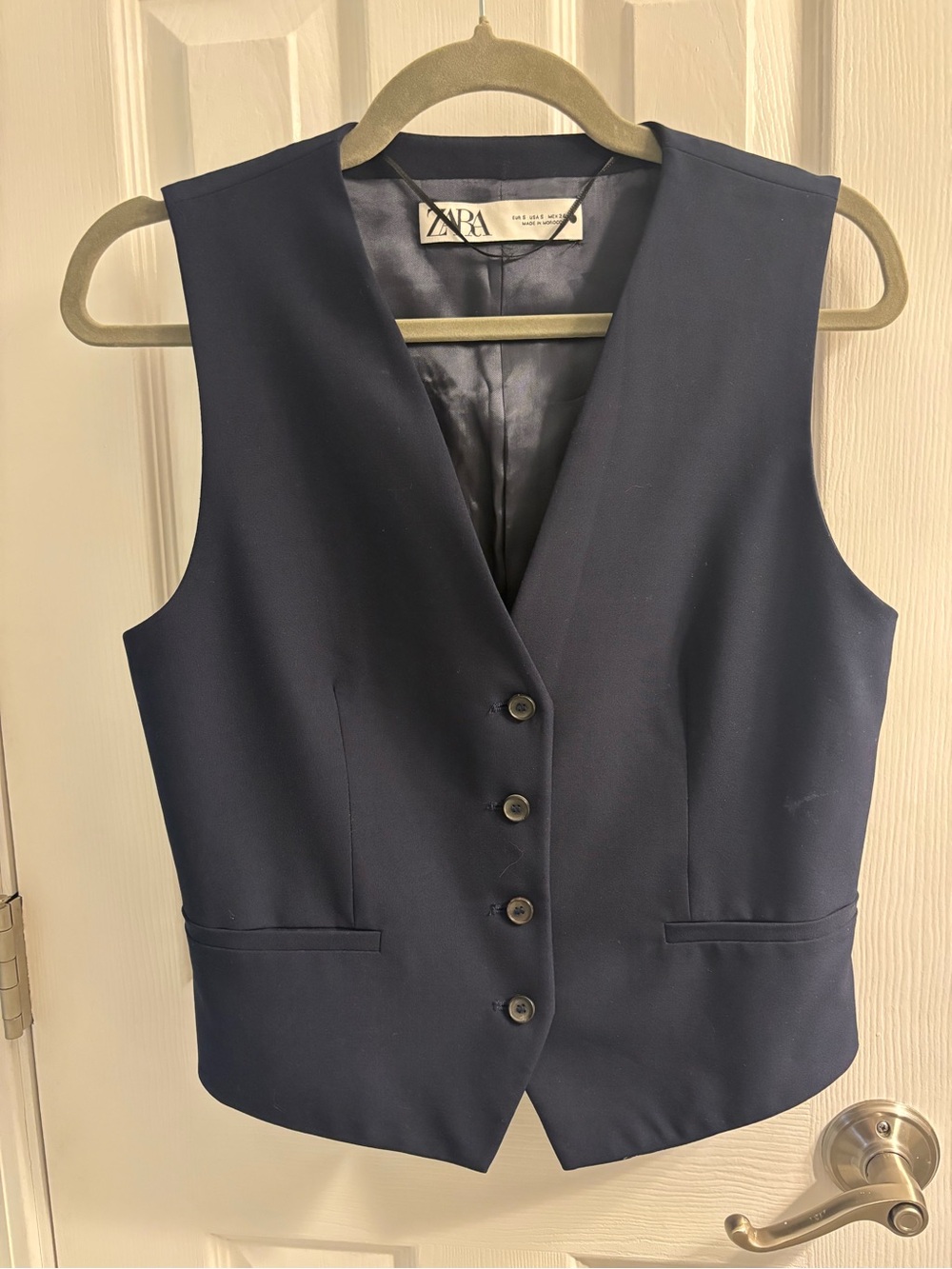 Zara Dark Navy Tailored Vest